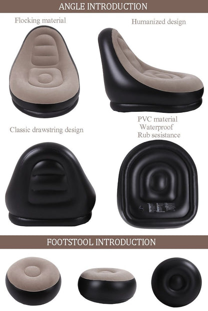 Inflatable Sofa with Household Air Pump, Air Inflatable Sofa Couch Chair with Footstool