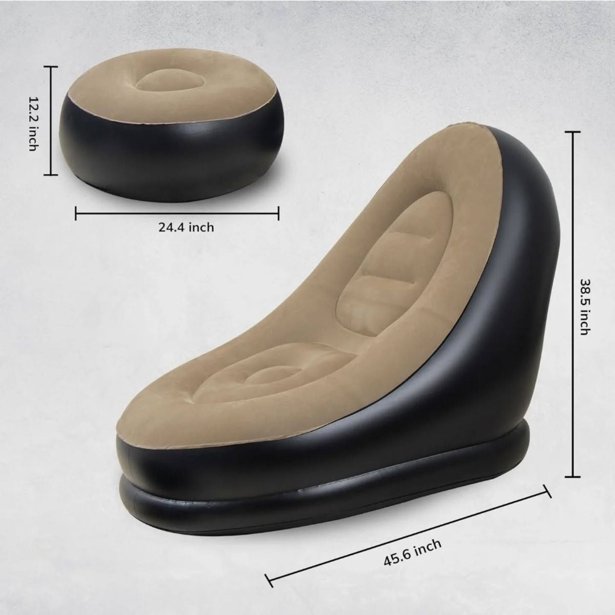 Inflatable Sofa with Household Air Pump, Air Inflatable Sofa Couch Chair with Footstool